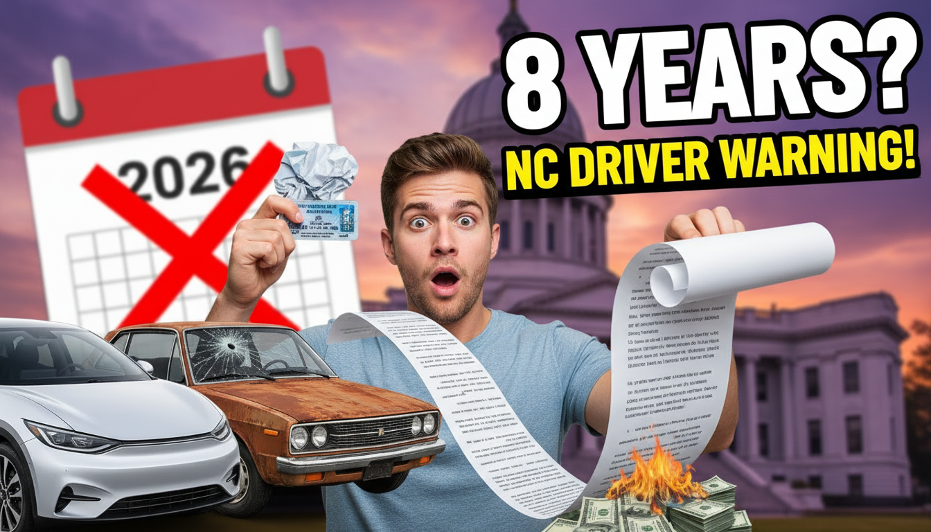 Young driver in North Carolina looking at insurance documents