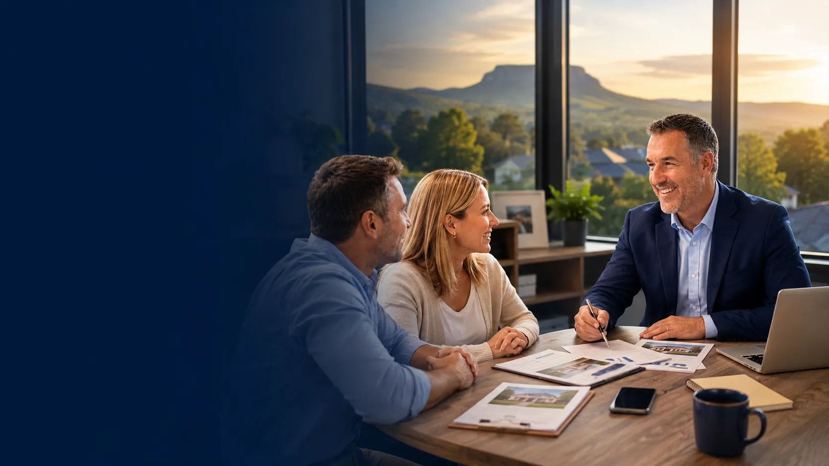 Bill Layne Insurance advisor helping North Carolina clients compare insurance coverage in an Elkin agency office